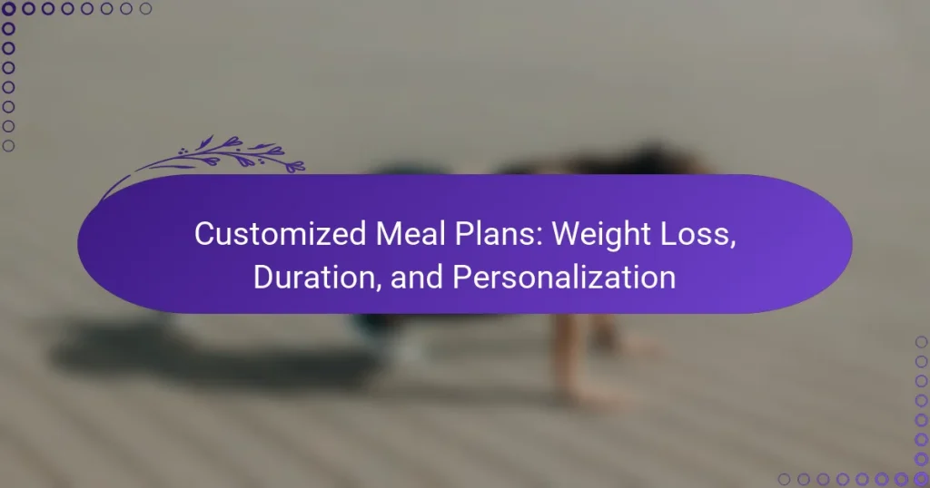 Customized Meal Plans: Weight Loss, Duration, and Personalization