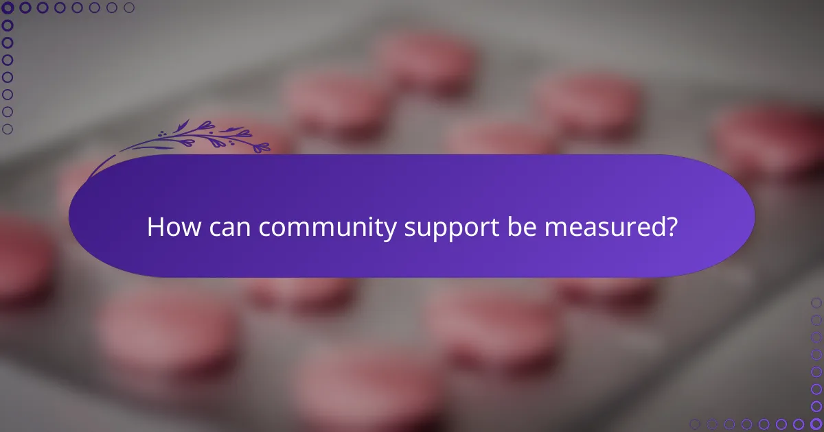 How can community support be measured?
