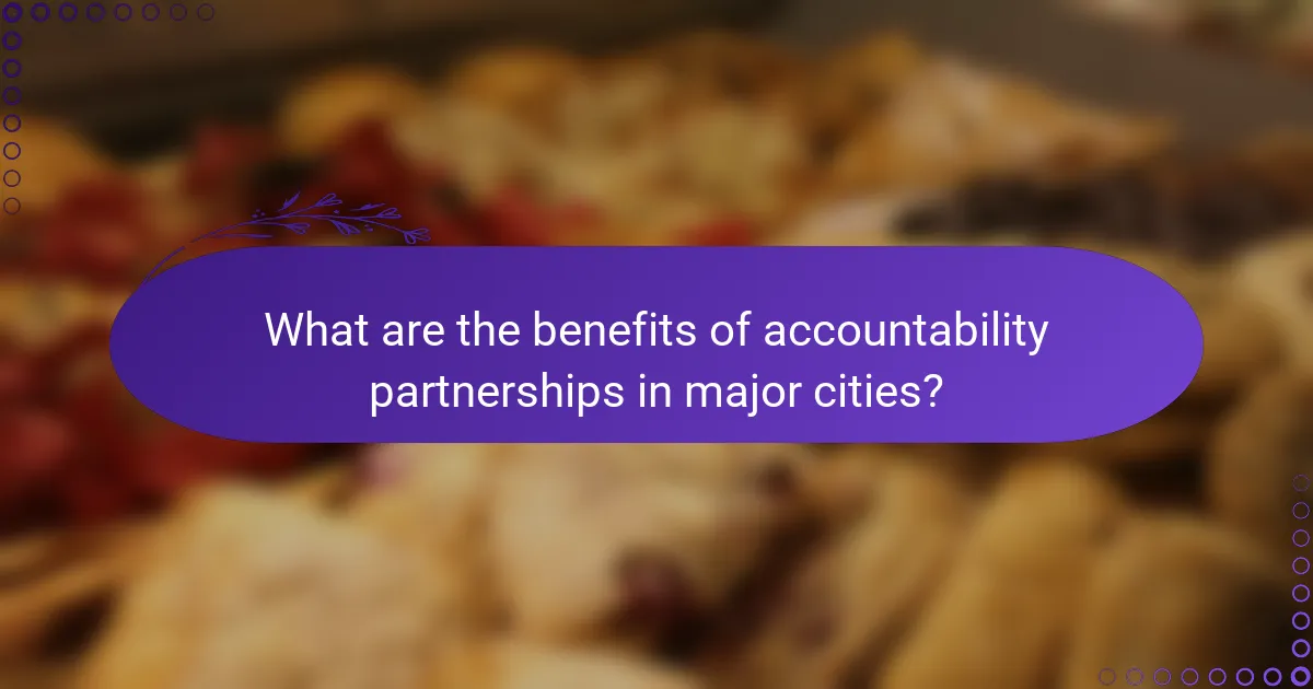 What are the benefits of accountability partnerships in major cities?