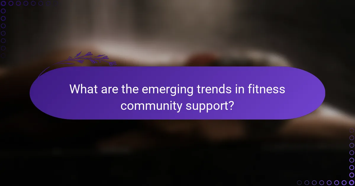 What are the emerging trends in fitness community support?