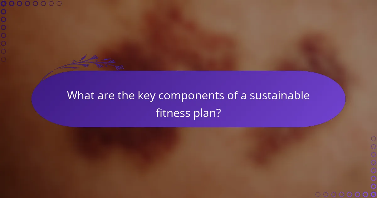 What are the key components of a sustainable fitness plan?