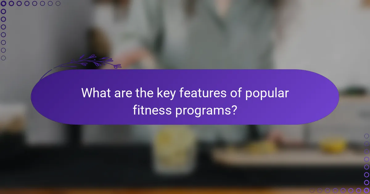 What are the key features of popular fitness programs?